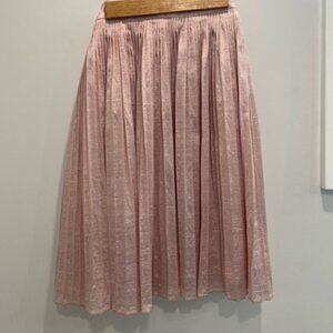 Club Monaco Shimmery Accordion Pleat Skirt (pale pink)